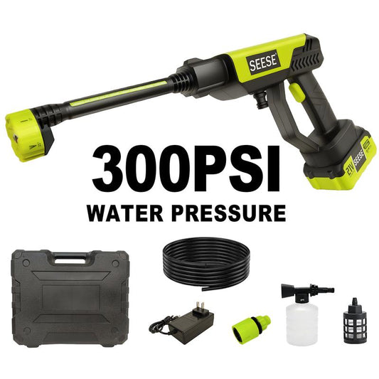 SEESE Cordless Pressure Washer, Portable Power Cleaner with Charging Base for Car & Garden